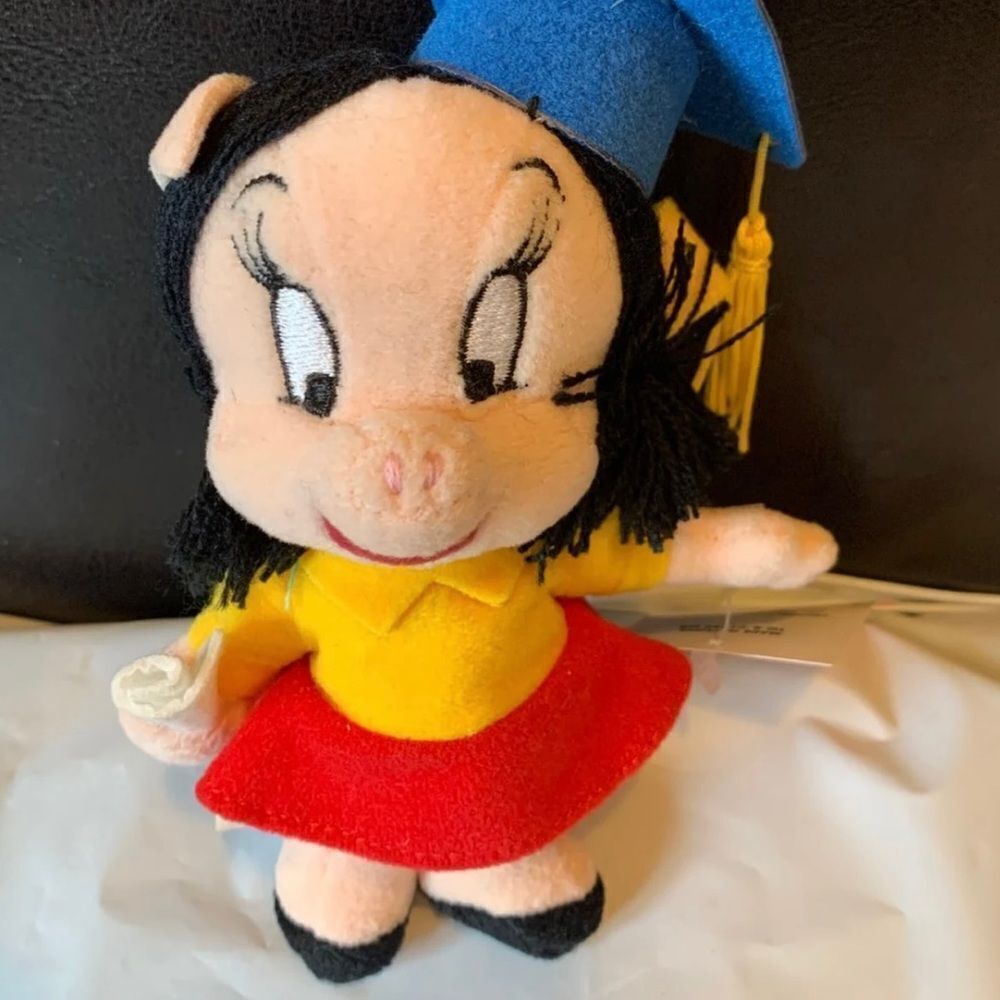 Looney Tunes WB Exclusive Year June Petunia Graduate Mini Bean Bag Rare New 1999